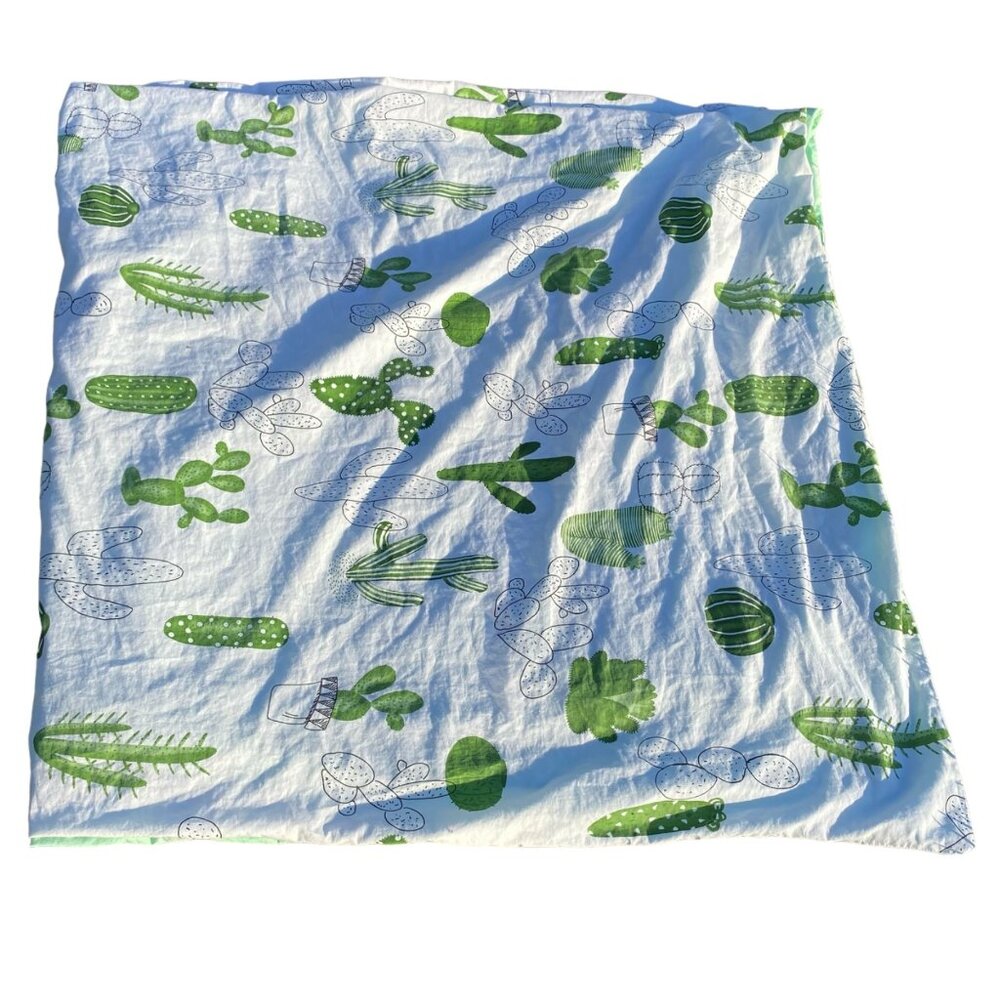 Bedding Collection green cactus duvet cover reversible cotton zip full Southwest